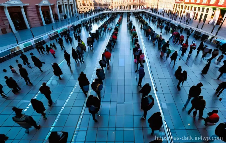 데이터 최소화 원칙의 법적 기준 - **Prompt:** A vibrant, eye-level, wide-angle shot of a bustling, modern city square in a Spanish-spe...