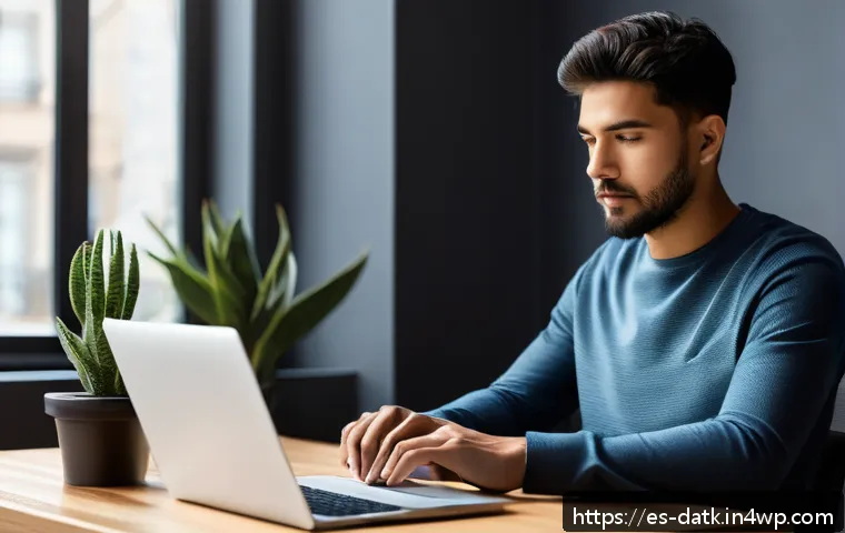 데이터 최소화를 위한 소프트웨어 도구 - A modern workspace scene featuring a young professional using a sleek laptop with the Brave browser ...